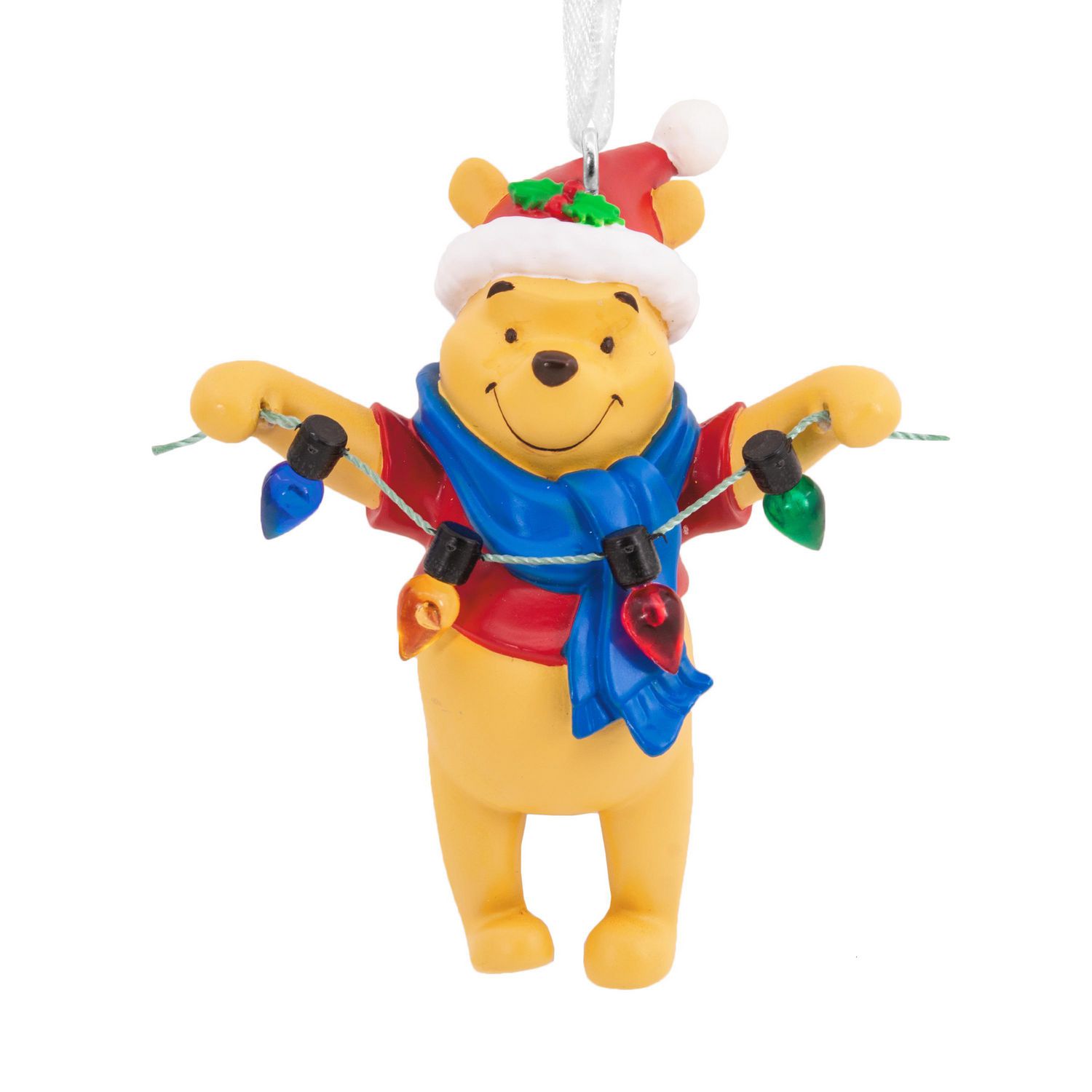 Hallmark Disney Santa Winnie the Pooh Holding Light String Christmas