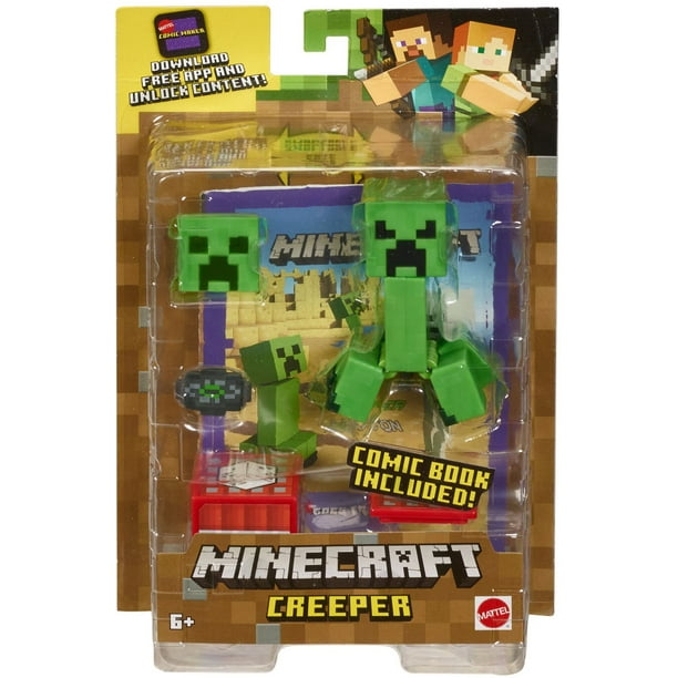 Minecraft - Figurine Creeper - Articulée - 1 Accessoire et 1 Pièce
