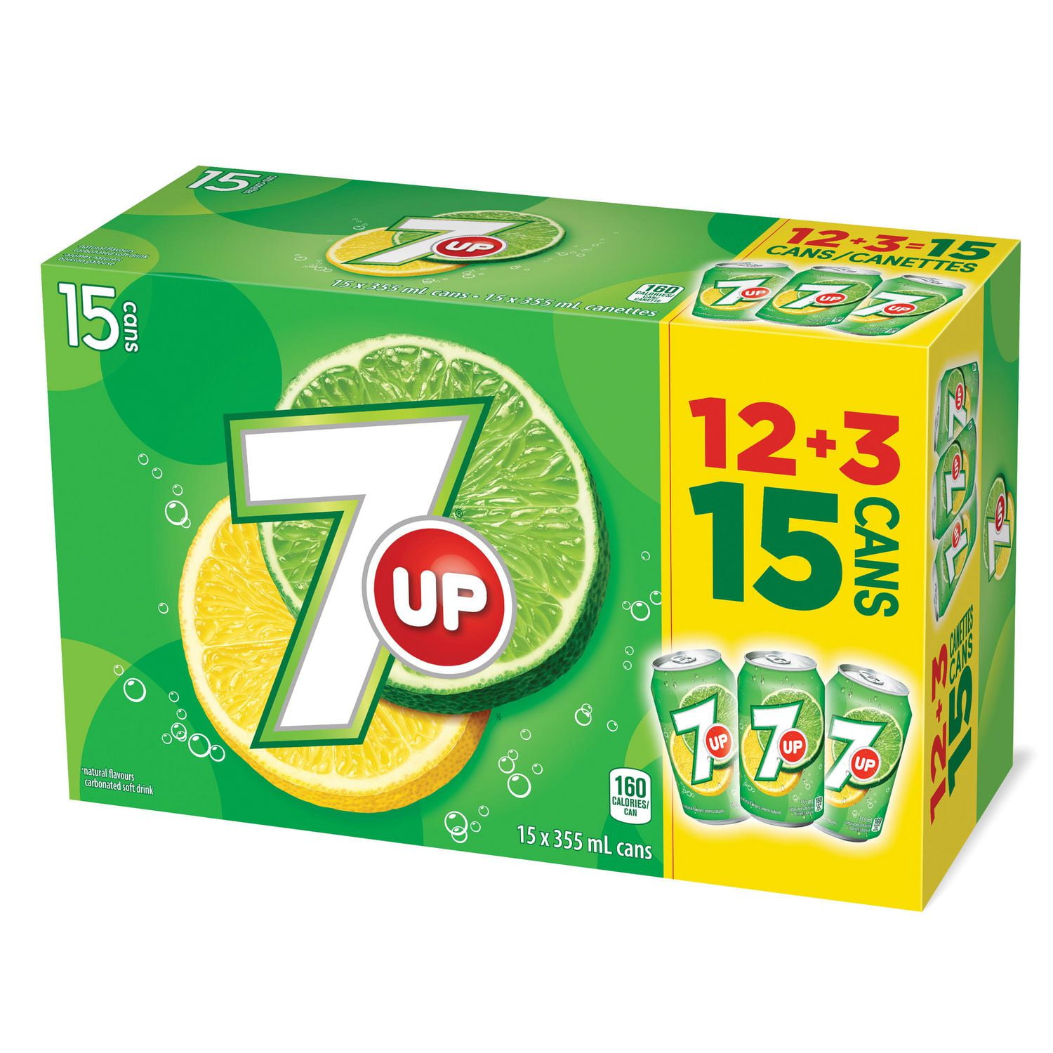 7UP, 355ml Cans, 15 Pack | Walmart Canada