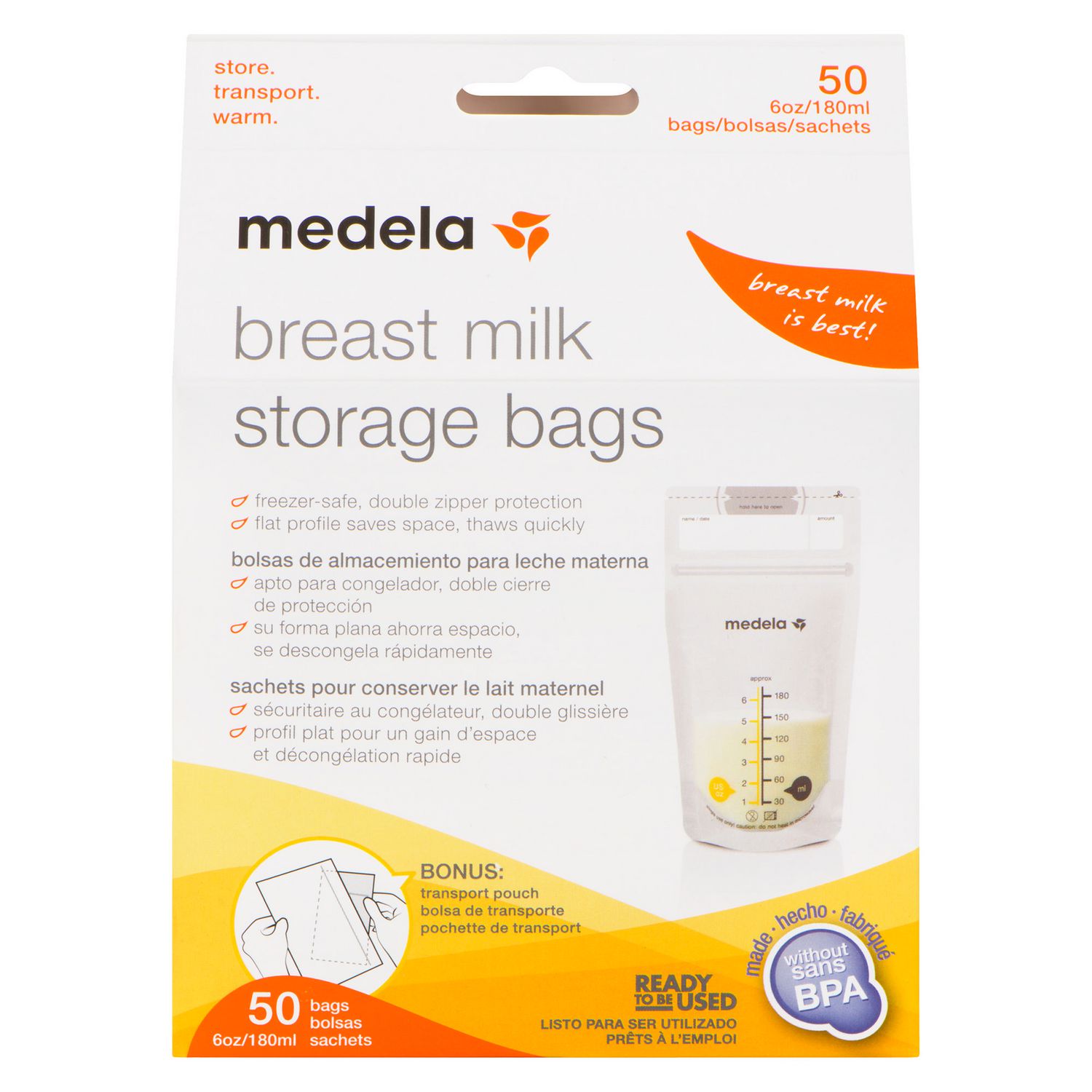 Medela Breast Milk Storage Bags 25 White Nursing & Feeding Baby ...