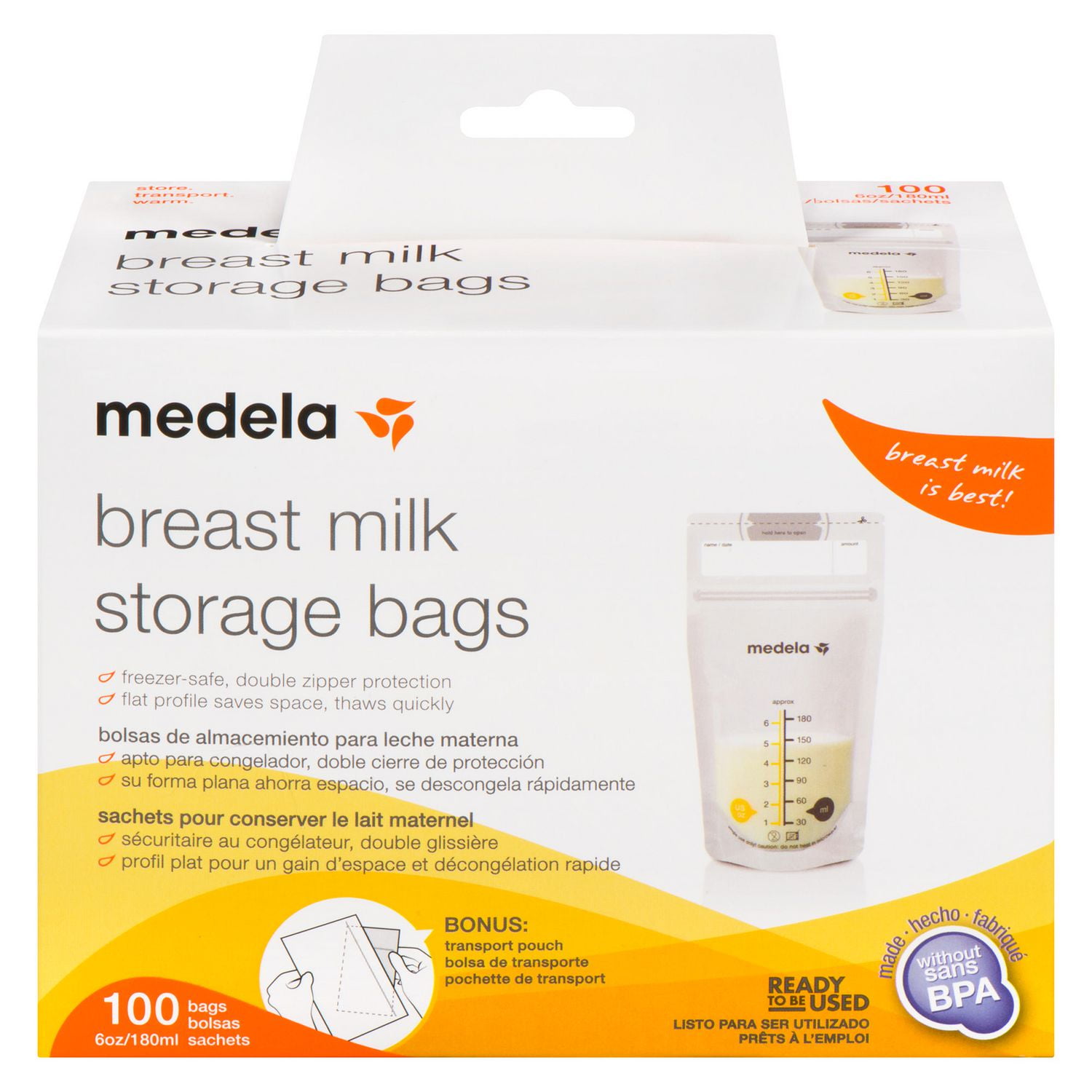 Boîte de 25 sachets de conservation pour lait maternel Pump & Save MEDELA  transparent - Medela