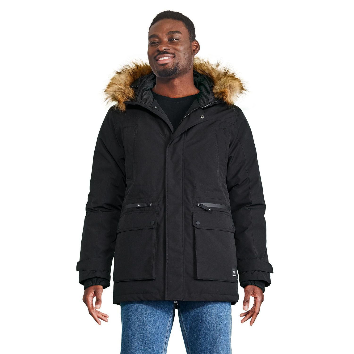 Canadiana Men s Faux Fur Trim Hooded Parka Walmart