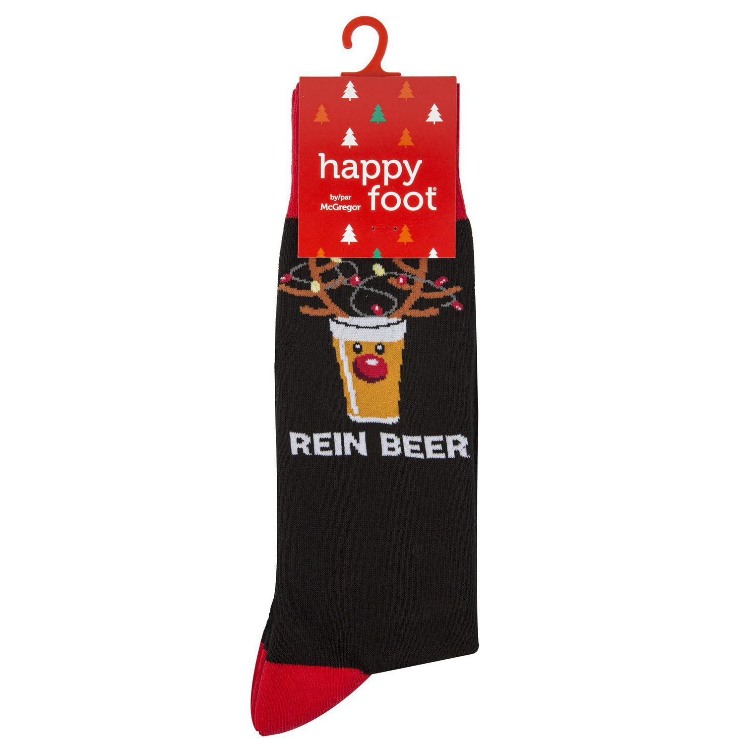 Happy Foot par McGregor  Mi-chaussettes à motif verre de bière/renne de Noël