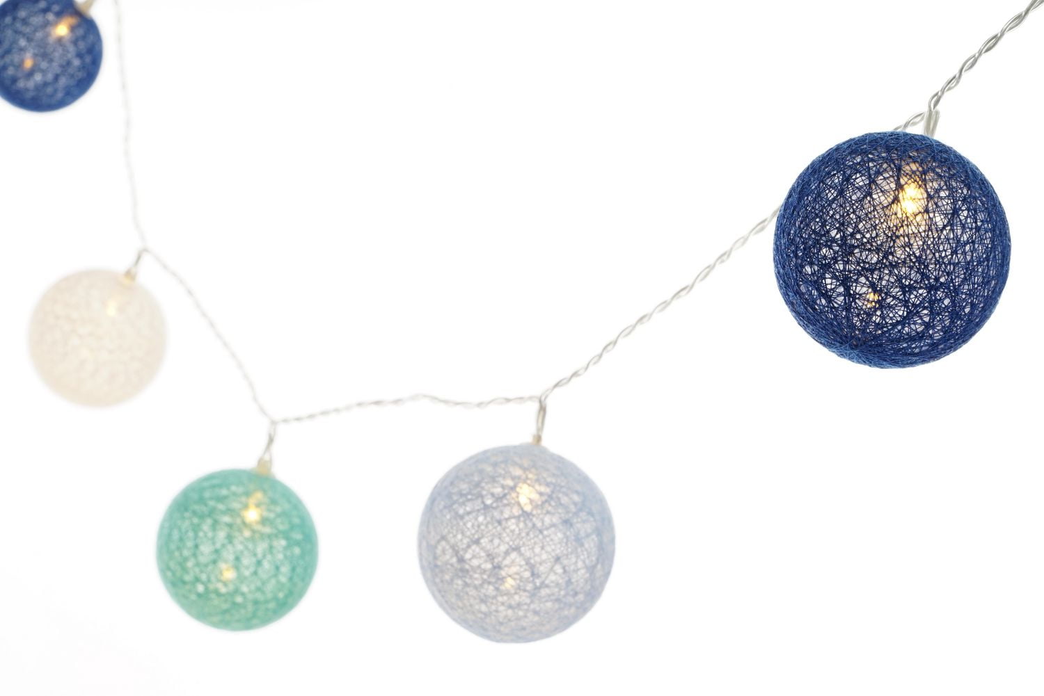Trend Collector 20 Blue LED Light Woven Ball String Lights Walmart Canada