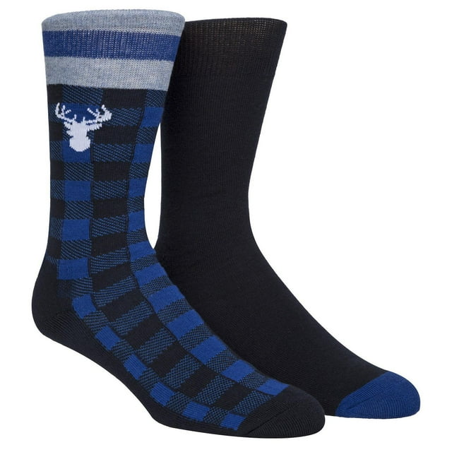 Happy Foot by McGregor 2 Pair Buffalo Check Crew