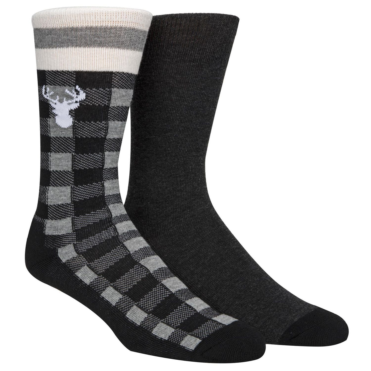 Happy Foot by McGregor 2 Pair Buffalo Check Crew