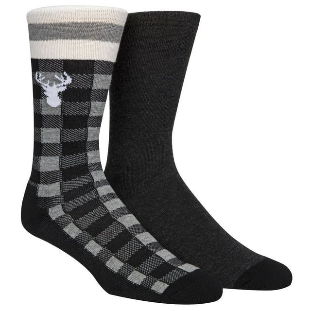 Happy Foot by McGregor 2 Pair Buffalo Check Crew