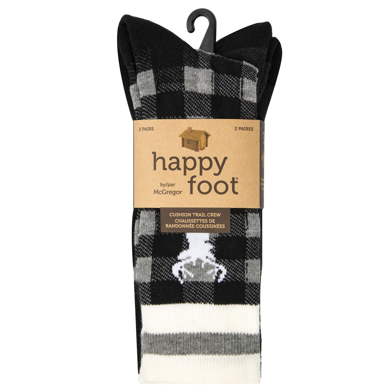 Happy Foot by McGregor 2 Pair Buffalo Check Crew