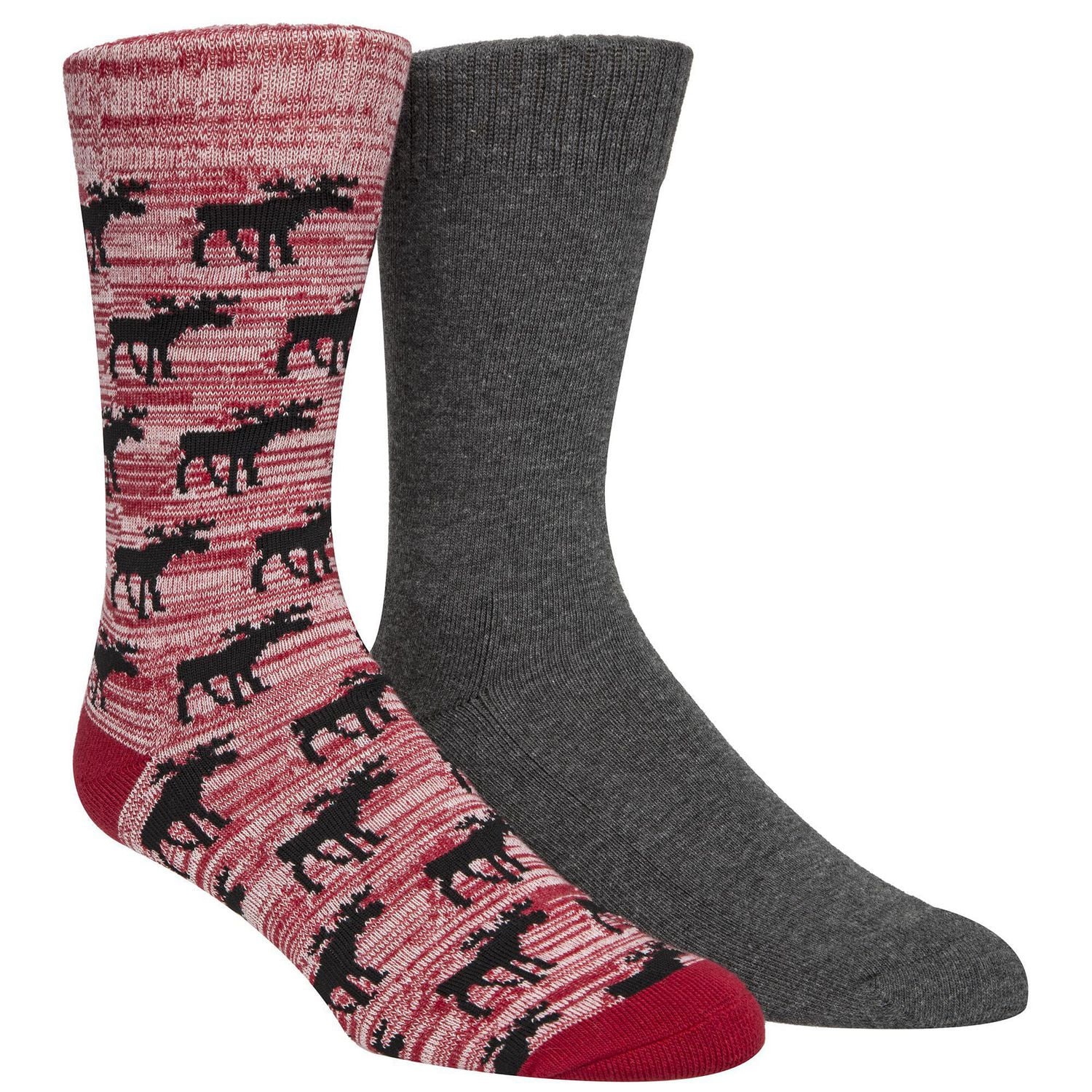 Happy Foot par McGregor 2 paires Mi-chaussettes coussinées à motif d'orignaux