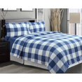 thumbnail image 1 of Oxford Navy 4 Piece Printed Sheet Set, 1 of 3