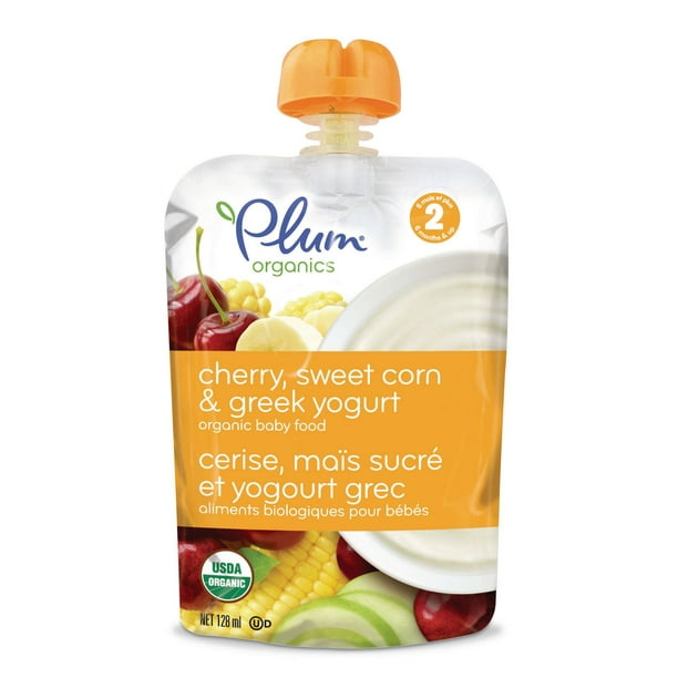 Plum® Organics Aliments biologiques pour bébés - cerise, maïs sucré et yogourt grec, 128 ml