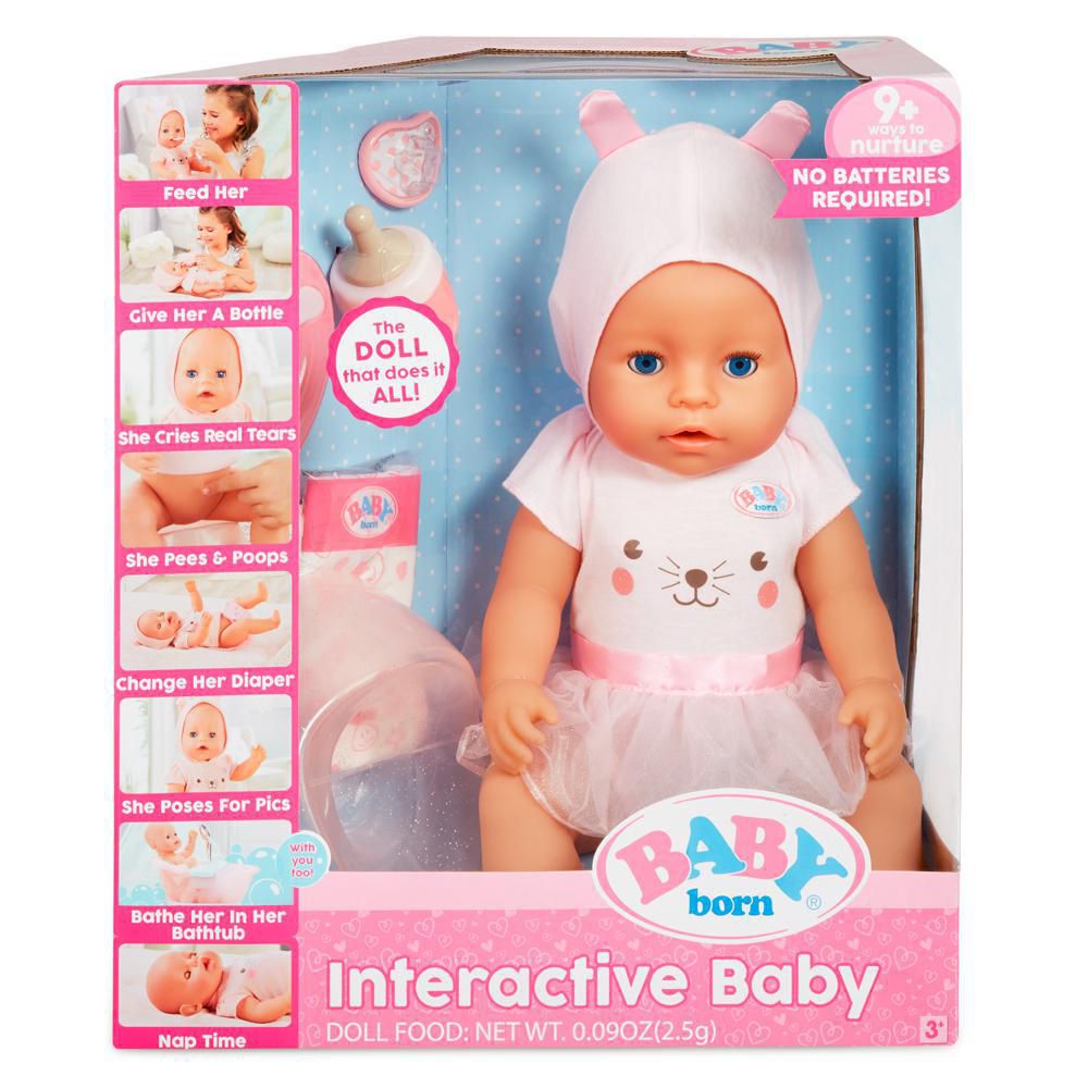 baby born interactive doll green eyes