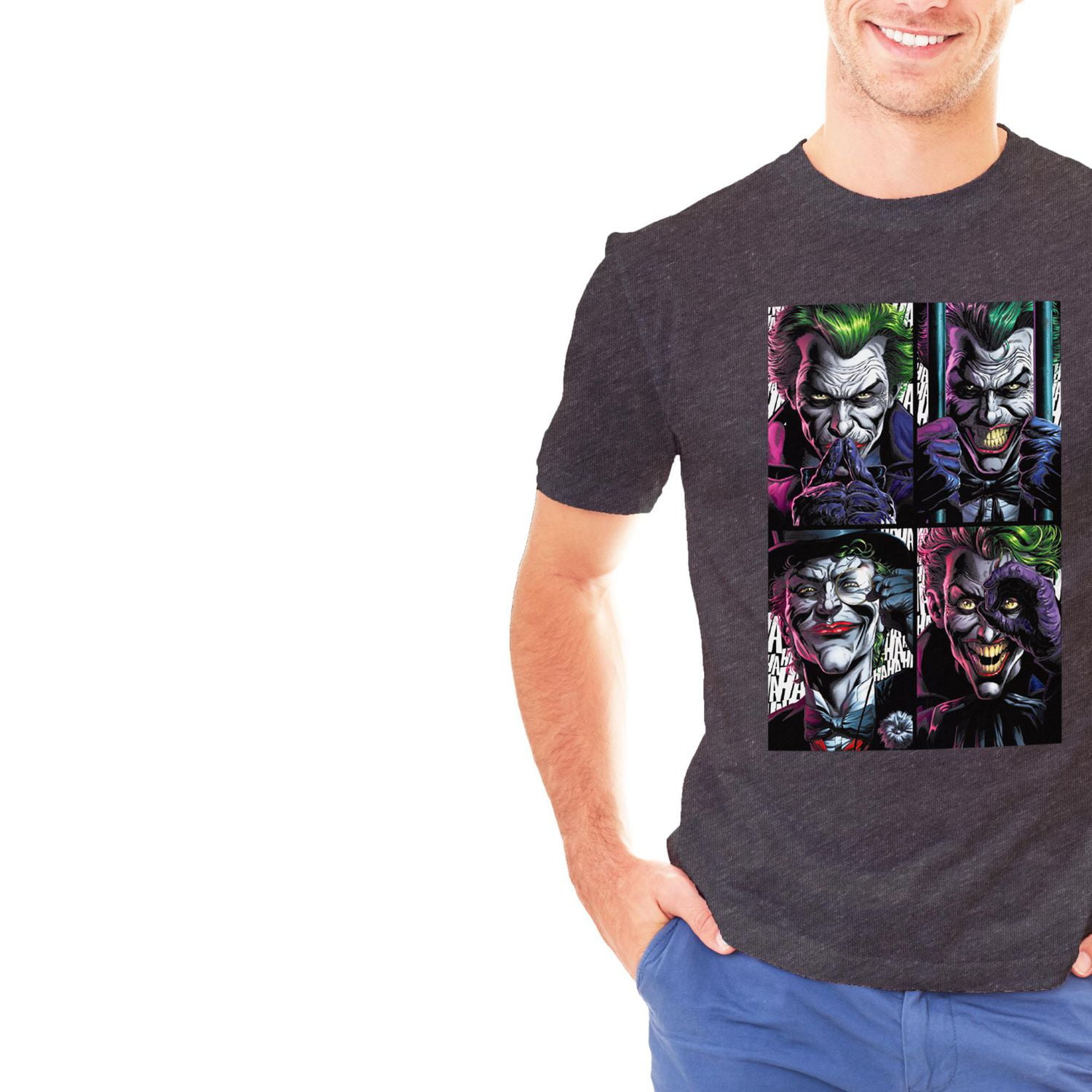 Batman T-shirt à manches courtes Joker Squares pour hommes Tailles: P-TG