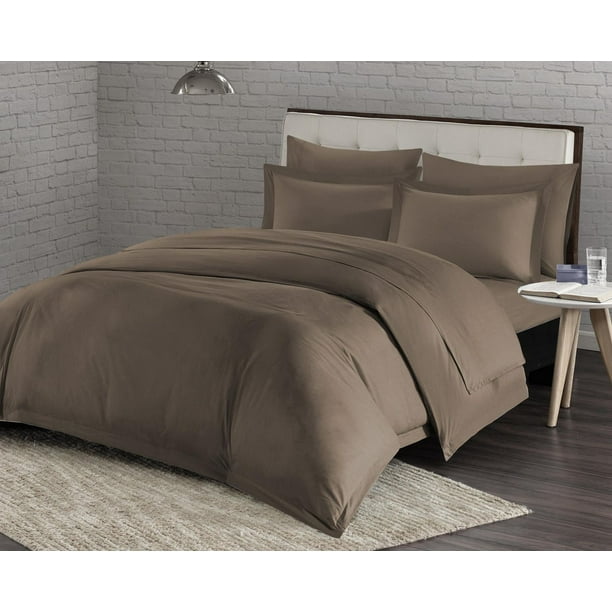 Housse De Couette Super King (260x220cm) En Damas Beige Naturel - 50% Coton, 50% Polyester - NIGHT ZONE