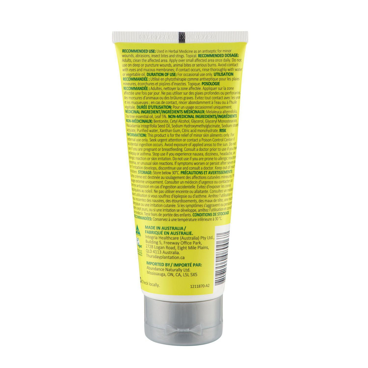 Thursday Plantation Creme Antiseptique au theier 100gm Creme Antiseptique au theier 100gm