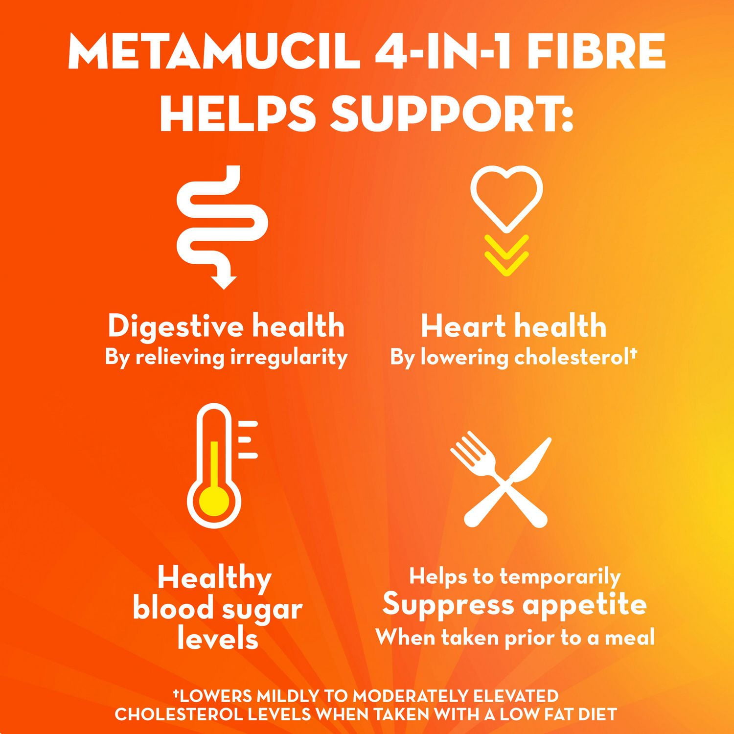 Metamucil 3 in 1 MultiHealth Fibre! Sugar-Free Fiber Suplement Powder, Berry, 418 g