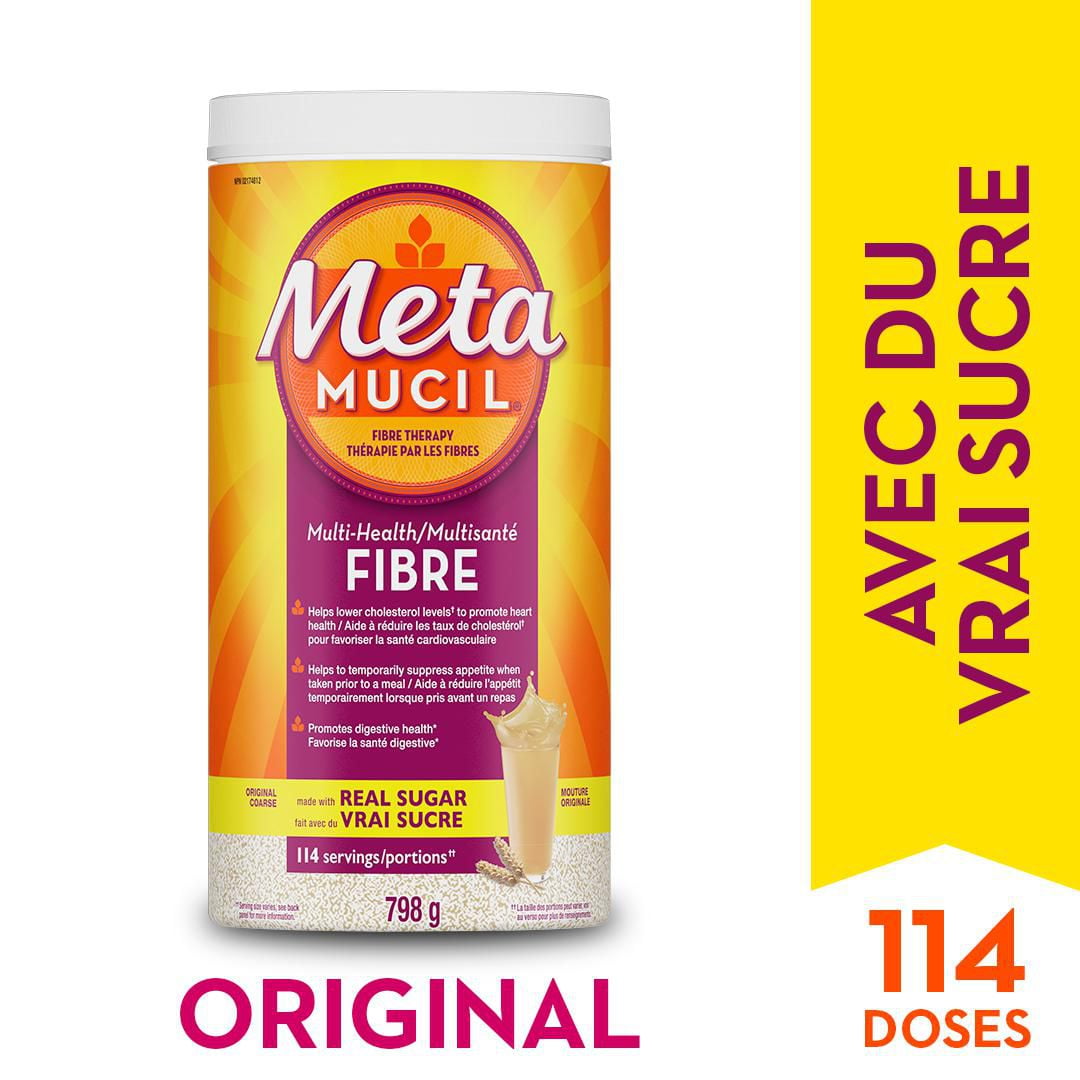 Metamucil Fibre 3 in 1 MultiHealth Fiber Supplement Powder, Original