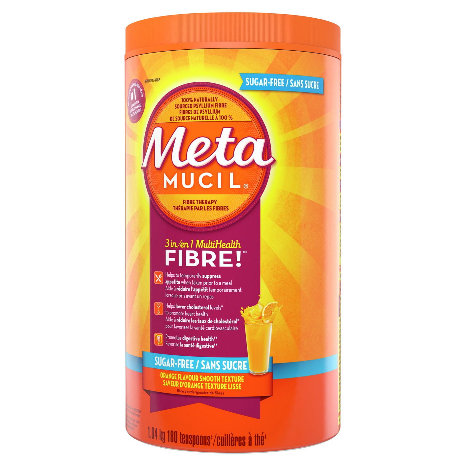 Metamucil 3 in 1 MultiHealth Fibre! Sugar-Free Fiber Suplement Powder