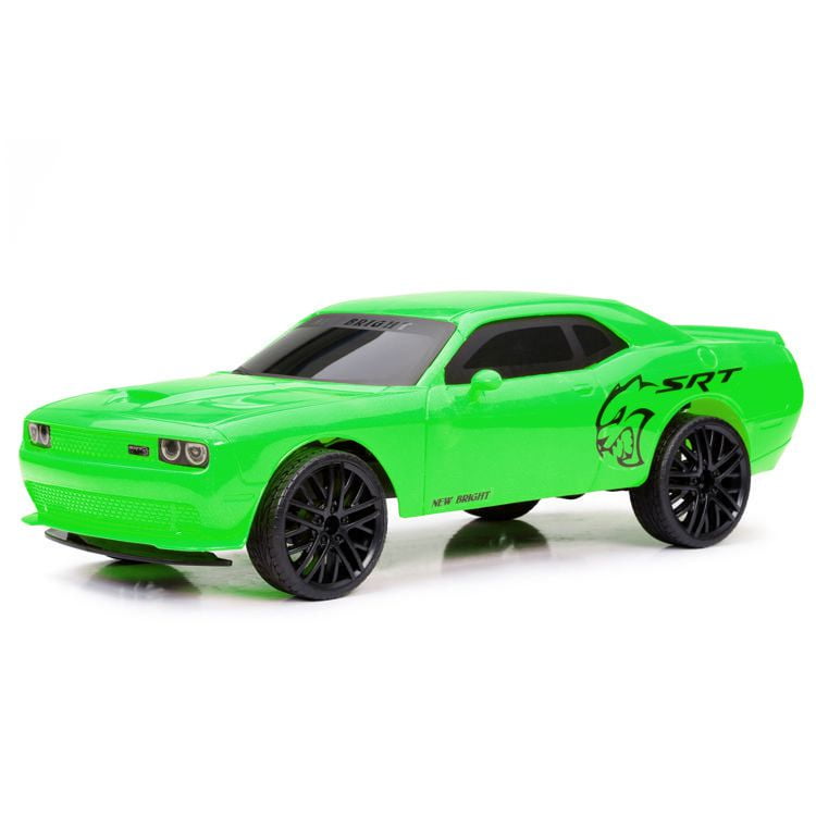 New Bright 1:12 RC Chargers Green Dodge Challenger Srt Hellcat Toy ...