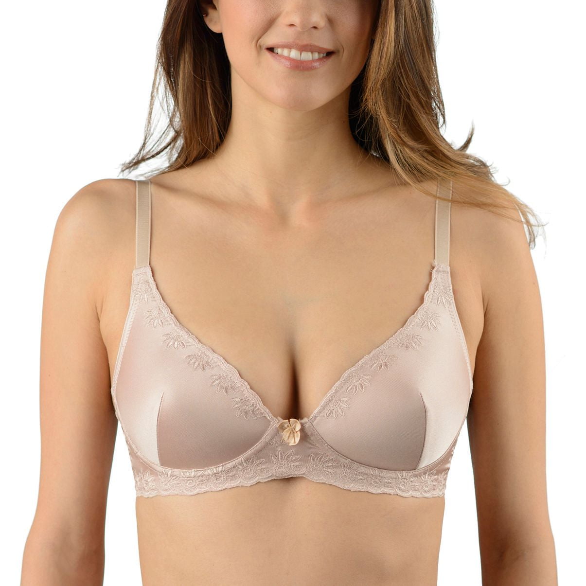 Naturana Women's Padded Wireless Embroidery Bra Walmart Canada