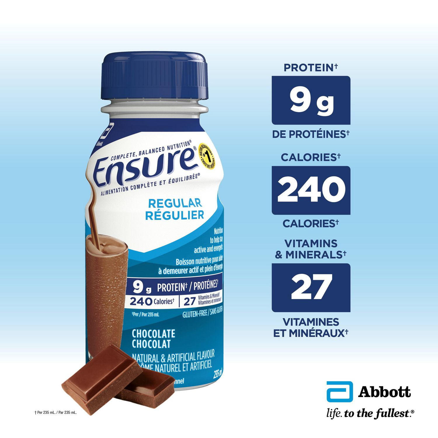 Ensure Regular, Nutritional Supplement Shake, Nutrition To Stay Active And Energetic, Chocolate, 6 x 235-mL Bottles, 6 x 235-mL (6-Pack)