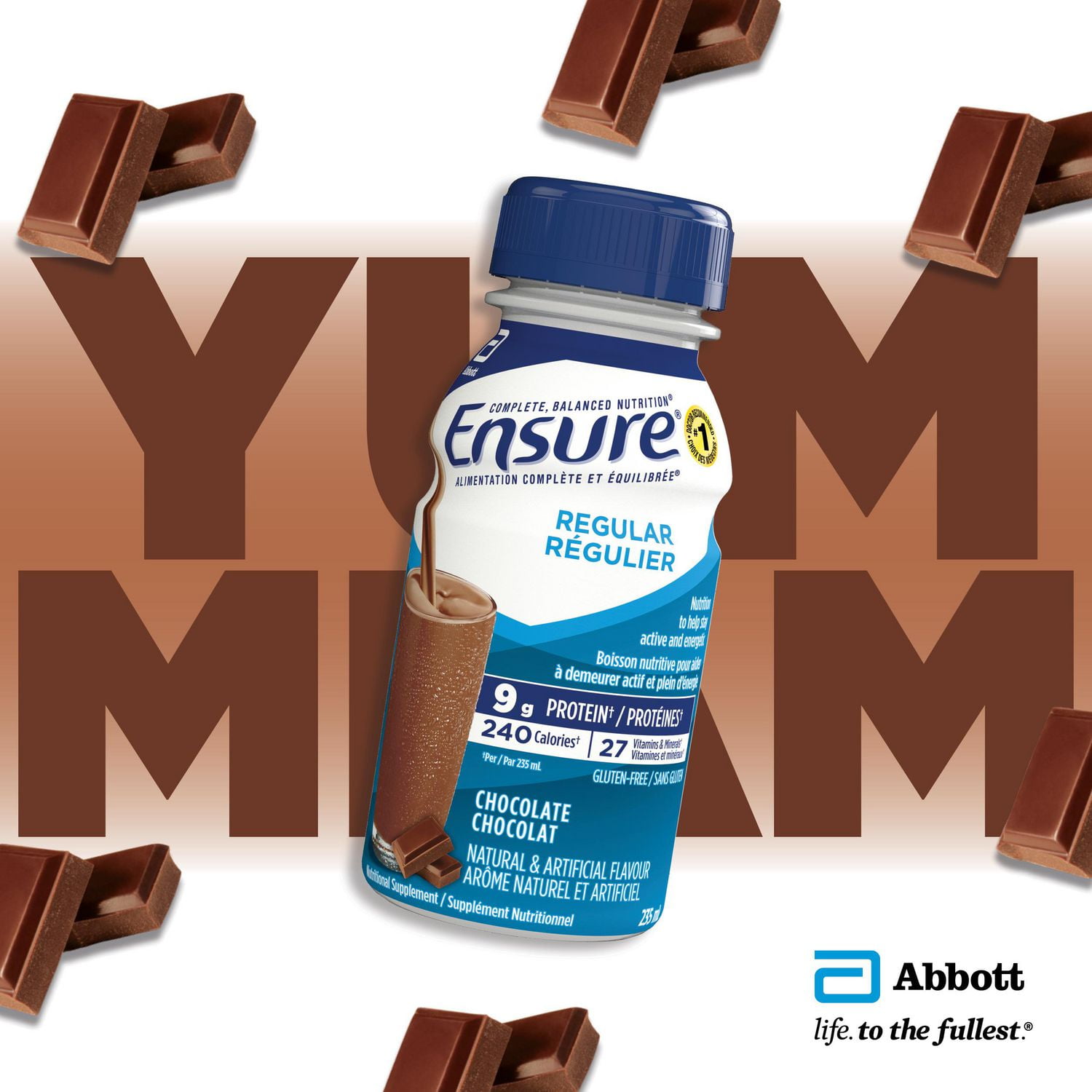 Ensure Regular, Nutritional Supplement Shake, Nutrition To Stay Active And Energetic, Chocolate, 6 x 235-mL Bottles, 6 x 235-mL (6-Pack)