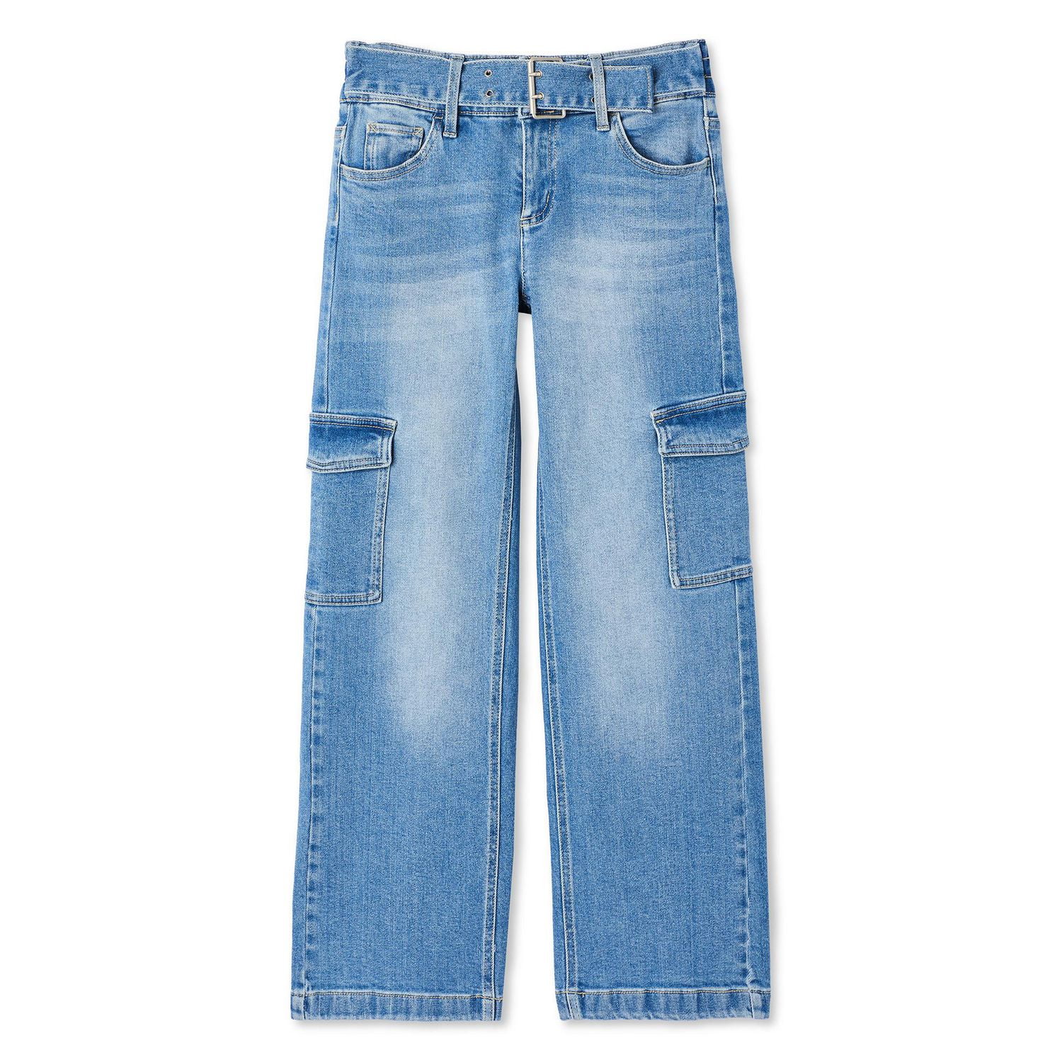 Justice Girls' Belted Cargo Jean