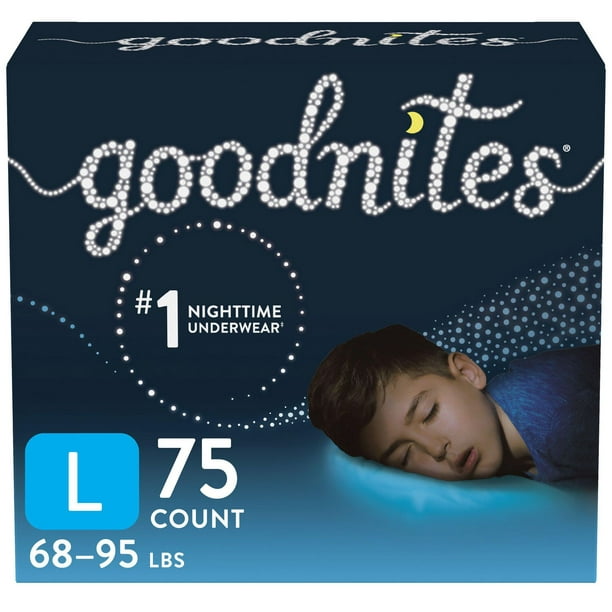 goodnites Boys' Nighttime Bedwetting Underwear L