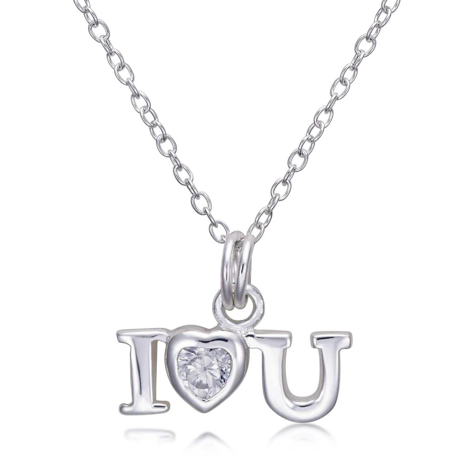 Quintessential Collier en argent sterling avec zircones I LOVE YOU