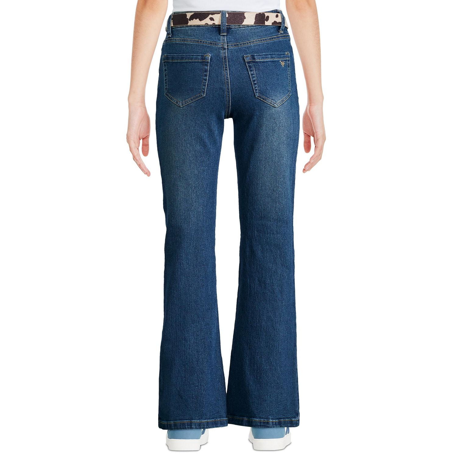 Justice Girls' Belted Flare Jean