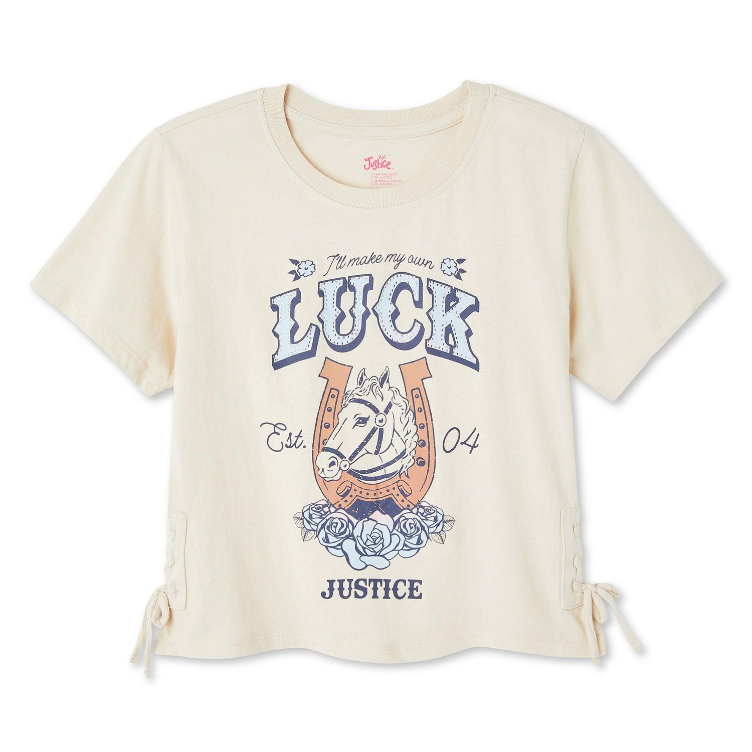 Justice Girls' Lace-Up Graphic Tee