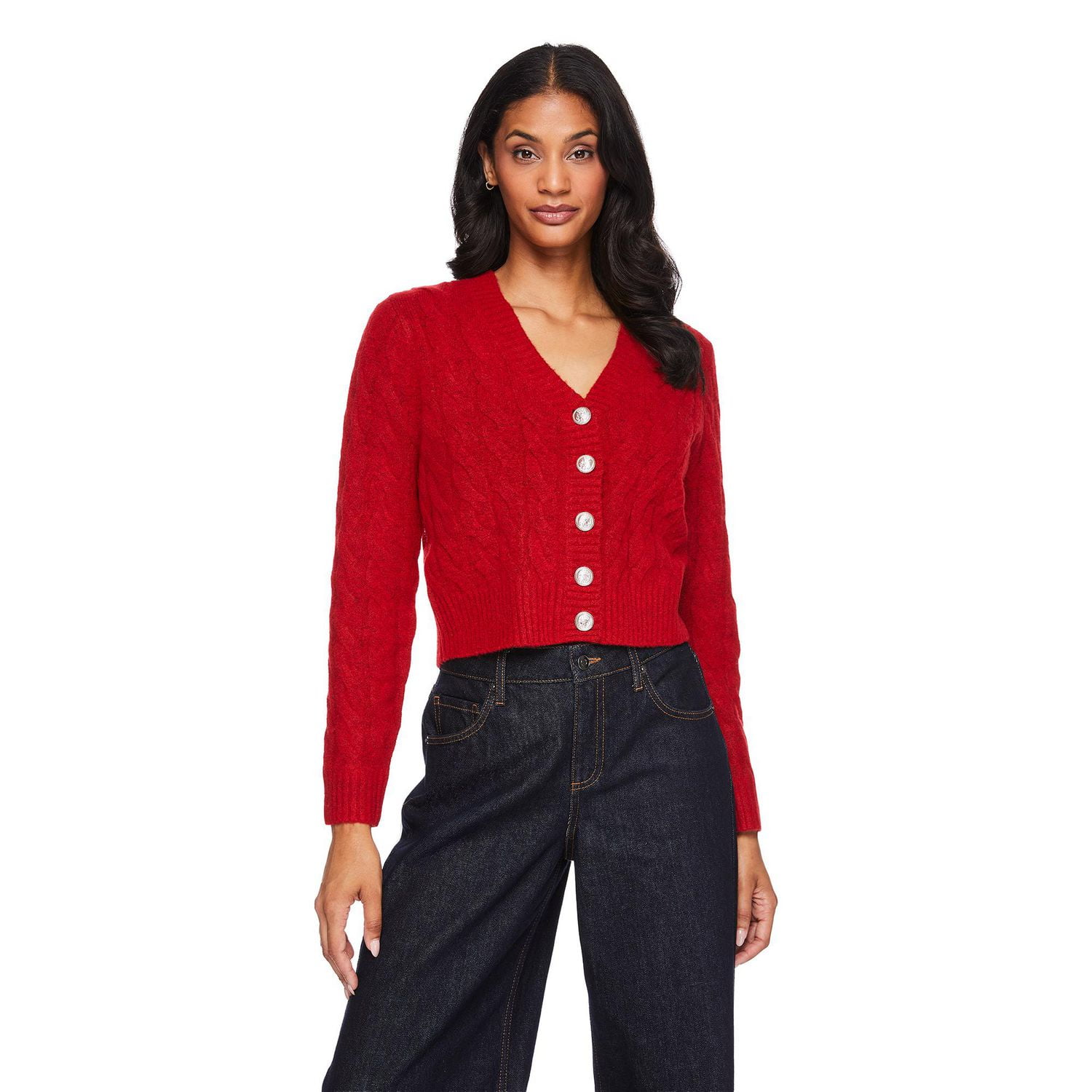 Cardigan à coupe ample en maille torsadée George pour femmes Tailles TP–TTG