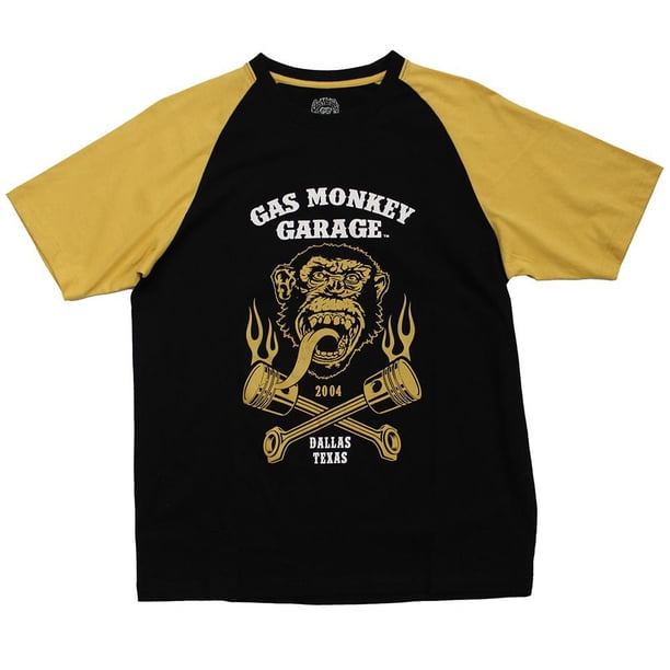 T-Shirt Gas Monkey 'Sangue E Birre' - Uomo, Nero, Cotone Blend, Nuova Con Etichette