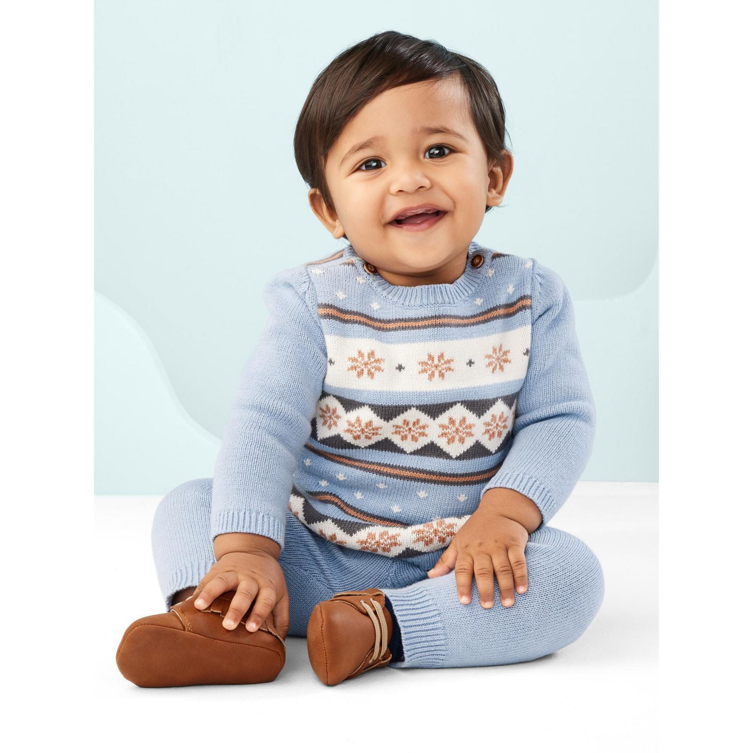Carter's Child of Mine Newborn Boys 2pc set - Blue Fair Isle