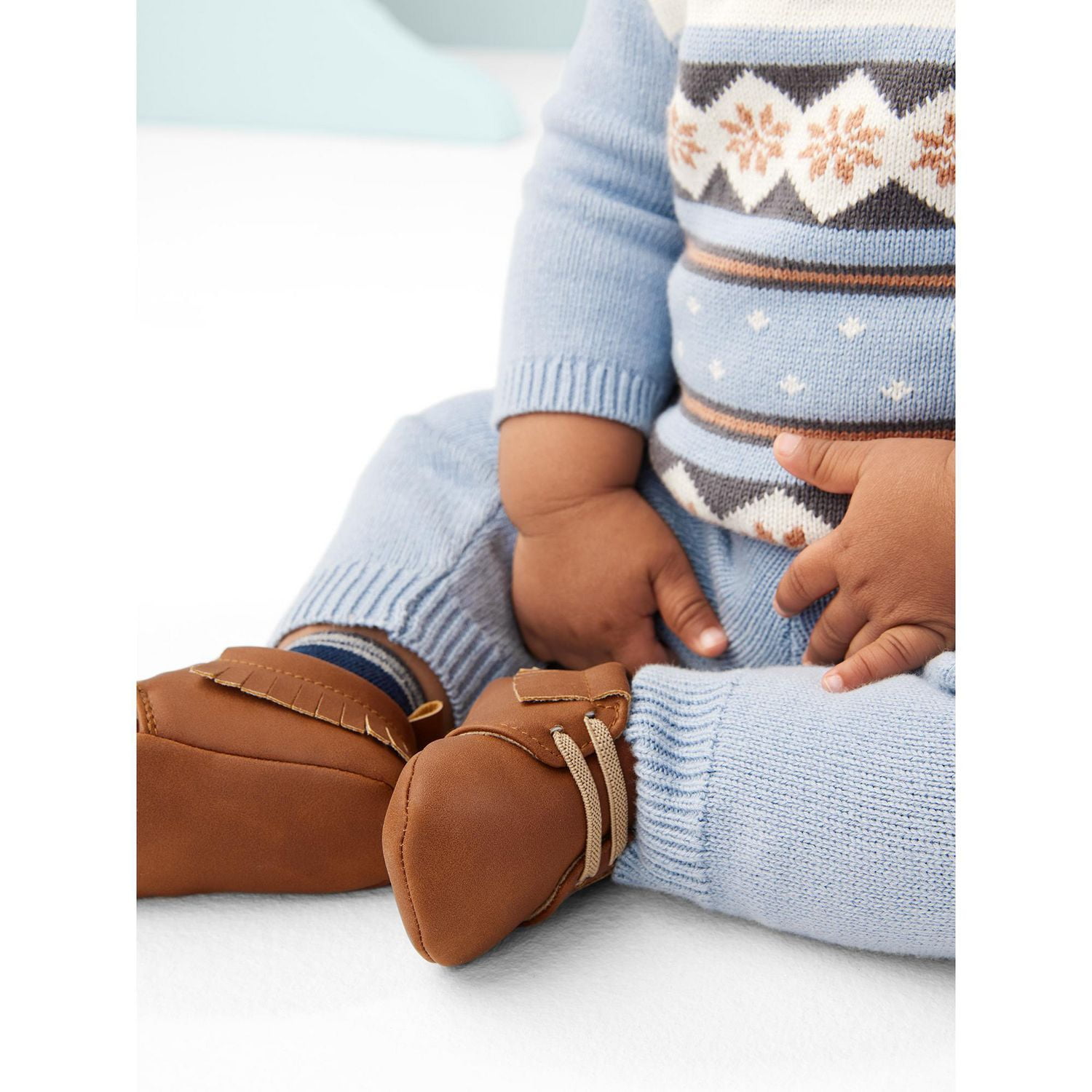 Carter's Child of Mine Newborn Boys 2pc set - Blue Fair Isle