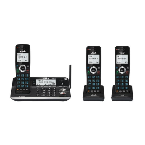 VTech Telephone sans fil evolutif a 3 combines avec une portee inegalee, connexion Bluetooth au telephone cellulaire, bloqueur d'appels et systeme de reponse intelligents, IS7256-3