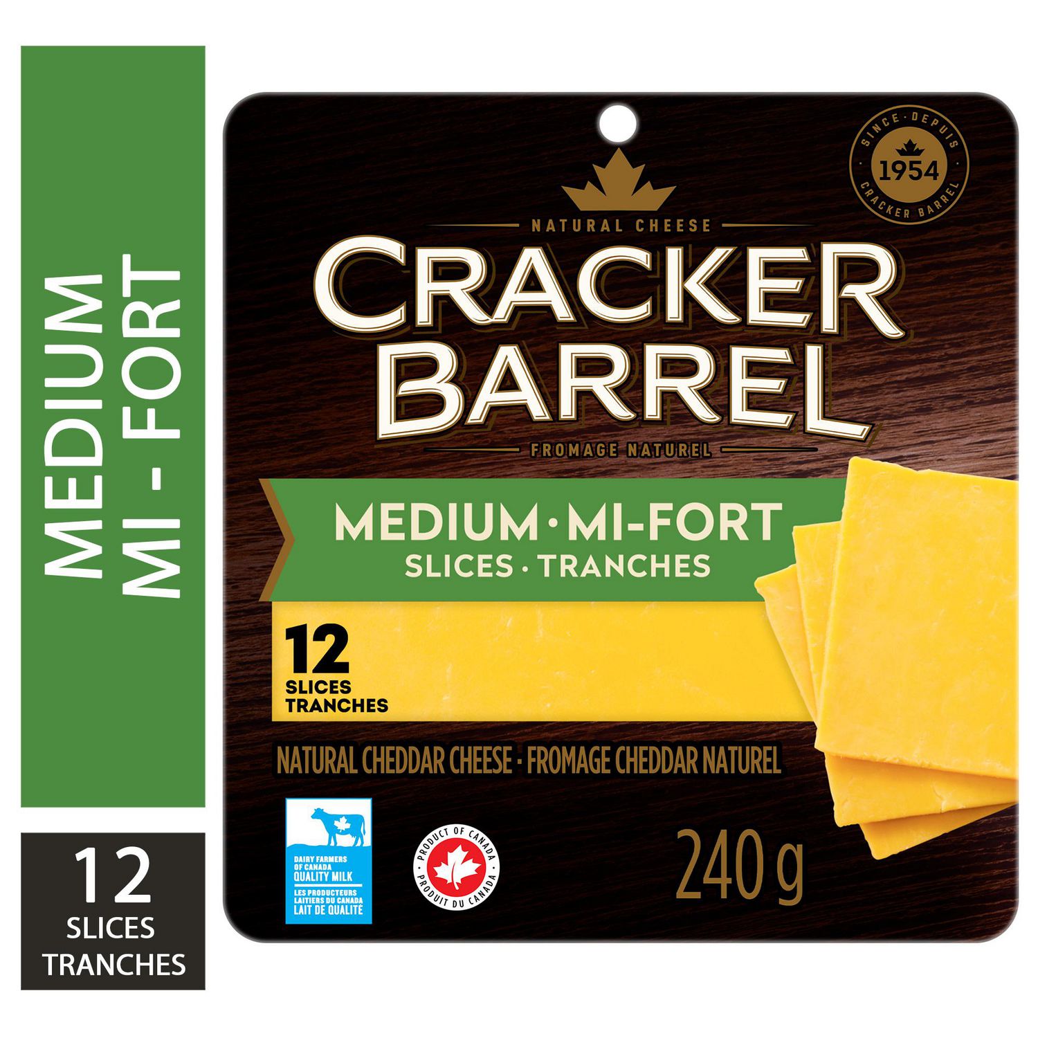 Cracker Barrel Fromage en tranches Cheddar moyen