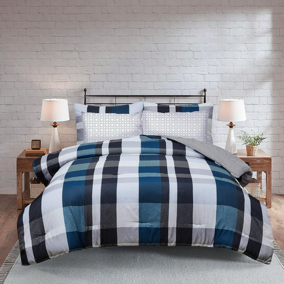 Safdie & Co. Solid Reversible Comforter Set 7PC - Camden Devon Queen