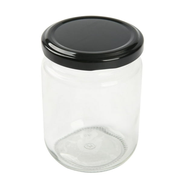 Mainstays 500ml Pot à confiture en verre avec couvercle en étain Mainstays 500ml pot de confiture en verre pratique