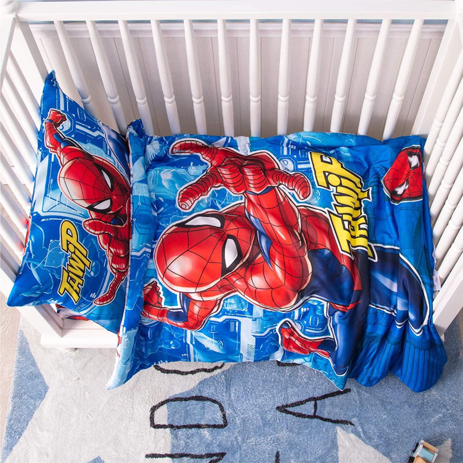 Marvel Spider Man 3 Piece Toddler Bedding Set with Reversible Comforter Fitted Sheet and Pillowcase Walmart