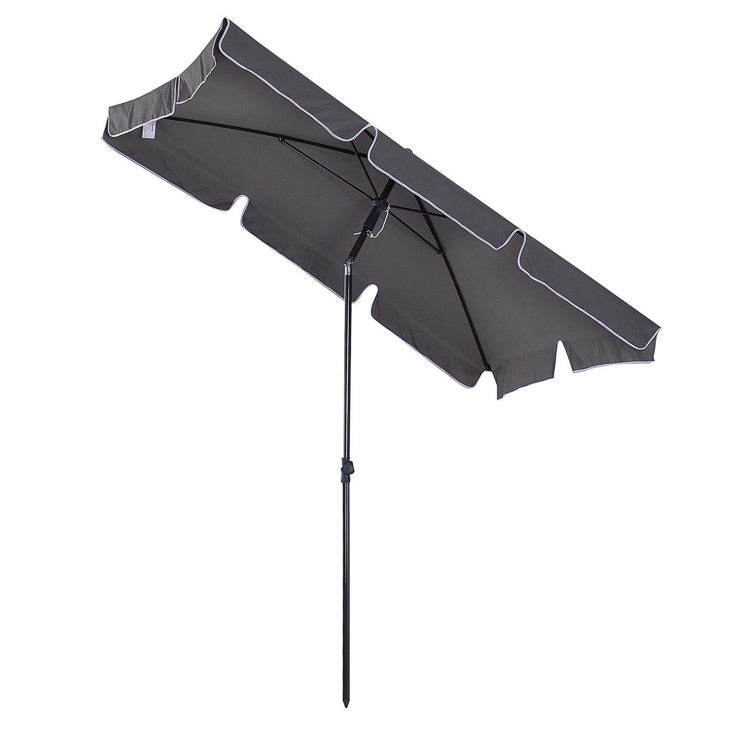 Outsunny 7x4ft Rectangle Patio Umbrella Aluminum Tilt Adjustable Garden Parasol UV Protection