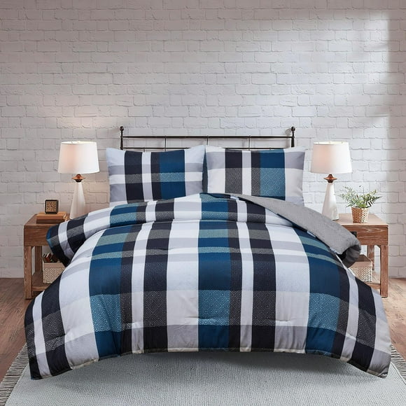 Safdie & Co. Printed Reversible Comforter Set 3PC - Devon King