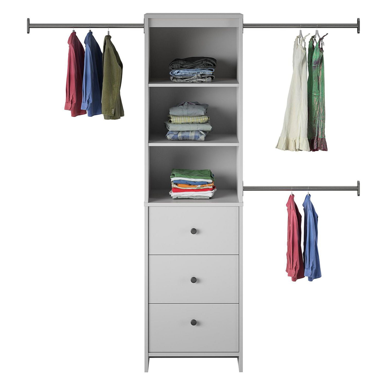 Systembuild Evolution Beckett Closet Storage Organizer, Dove Gray