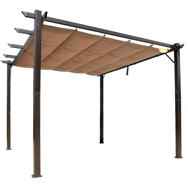 Outsunny 10' x 10' Aluminium Outdoor Pergola Gazebo Backyard Canopy ...