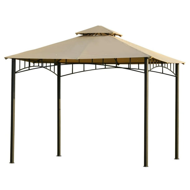 Outsunny 10' x 10' Gazebo Canopy Party Tent Garden Pavilion Patio ...