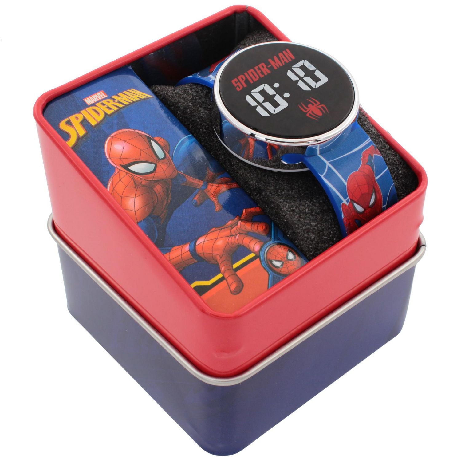 Spider-Man LED Digital Watch for Kids – Marvel Hero Design with Collector’s Gift Tin