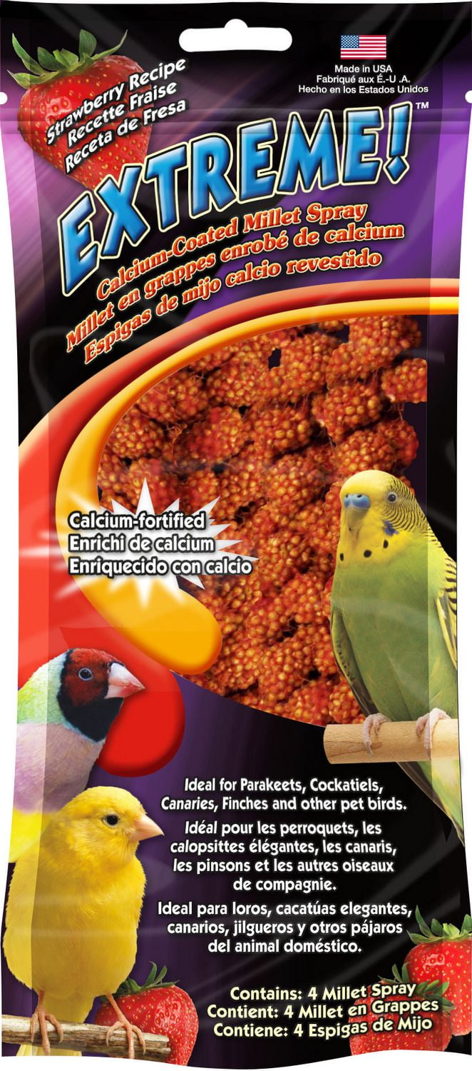 Extreme! CalciumCoated Millet Spray Strawberry Recipe 4 Count