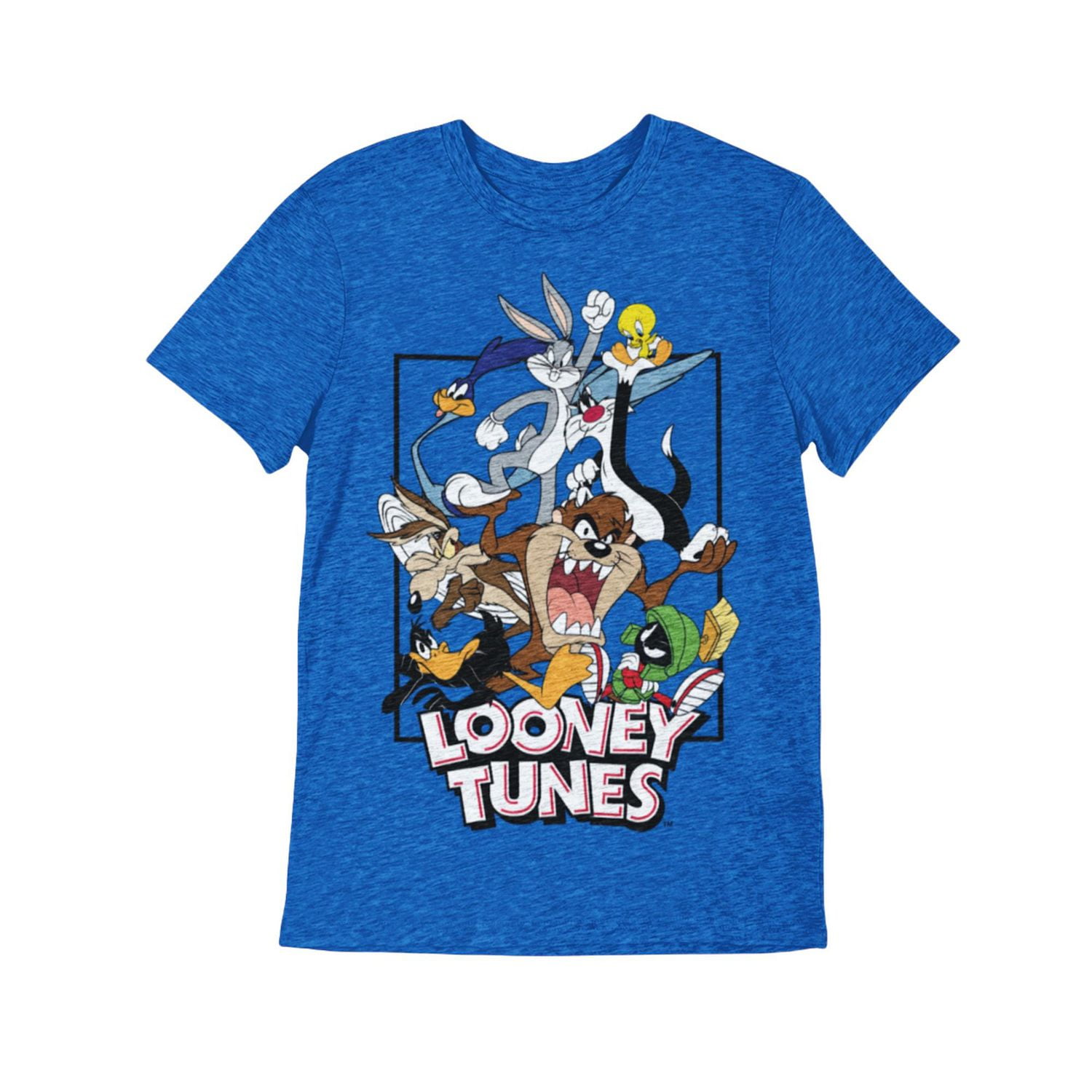 Looney Toons Boy's basic tee shirt. This boys crew neck tee shirt has short sleeves and a trendy print and, Sizes XS to XL