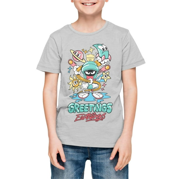 Looney Toons Boy's basic tee shirt. This boys crew neck tee shirt has short  sleeves and a trendy print and 