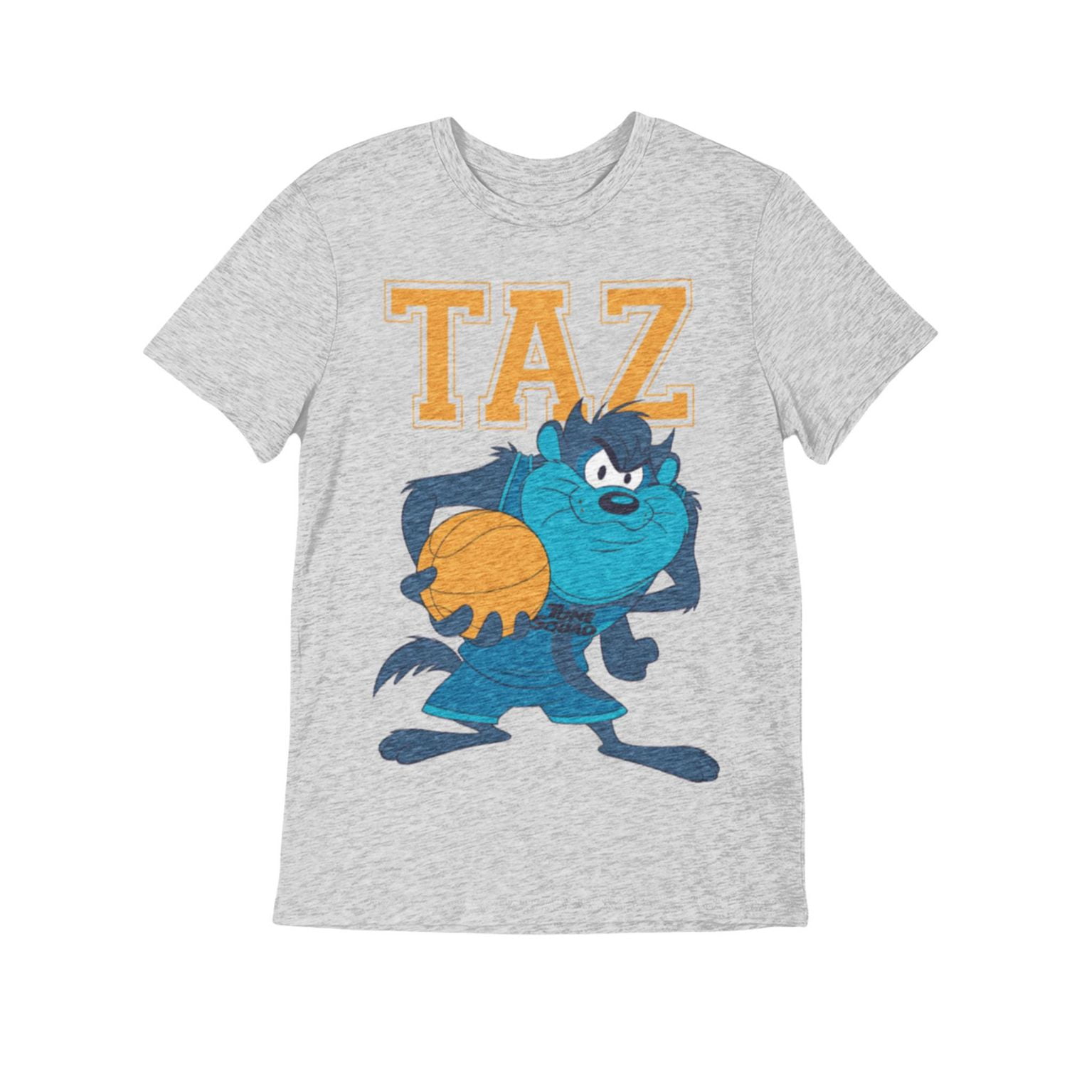 Space Jam Boy's basic tee shirt. This boys crew neck tee shirt has short sleeves and a trendy print and
